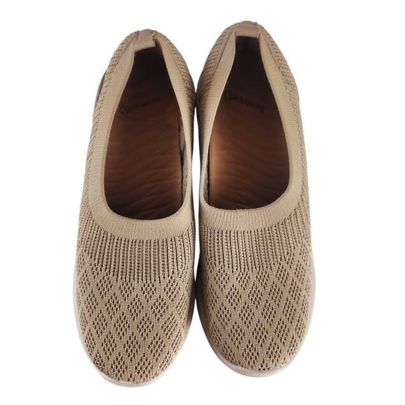 Bare Traps Leila Slip-on Shoes Size 9 Comfort Taupe Stretch Knit Walking EUC - Picture 2 of 6
